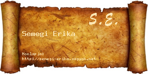 Semegi Erika névjegykártya